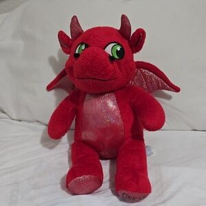 Red Plush Dragon Stuffed Animal with Shimmer Accents